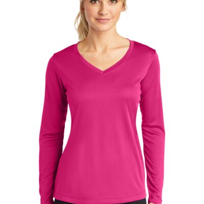 Ladies Long Sleeve PosiCharge ® Competitor V Neck Tee Thumbnail